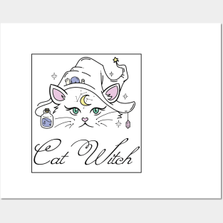 Cat Witch, Funny Cat, Cat Mom Posters and Art